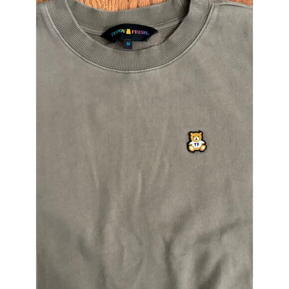 Teddy Fresh Olive Green Unisex Pullover Sweatshirt- Long Sleeve Size Medium- EUC - Picture 2 of 4